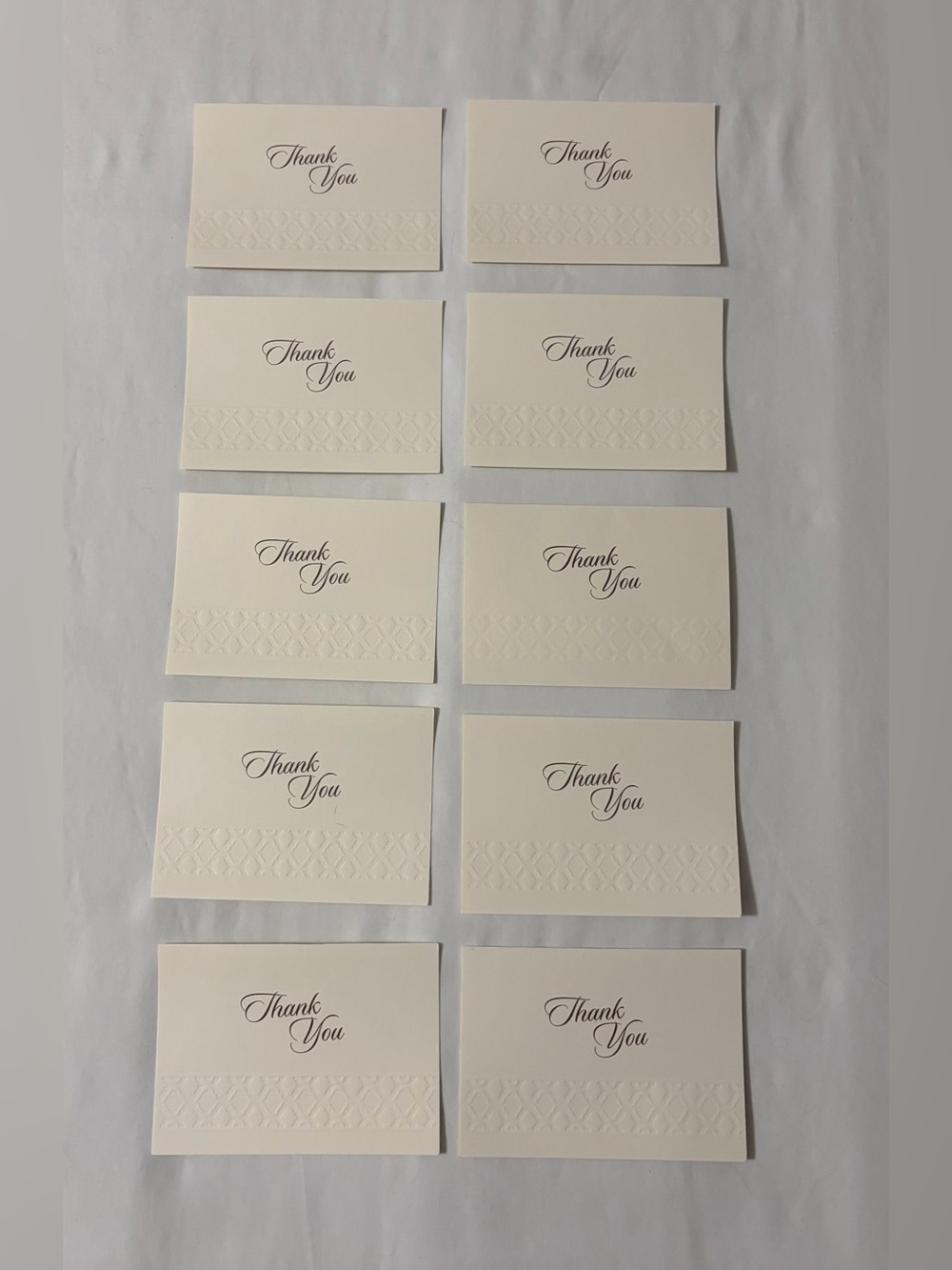 Thank You Cards and Envelopes lot (10) Cards and (10) Envelopes Set of (20)Total